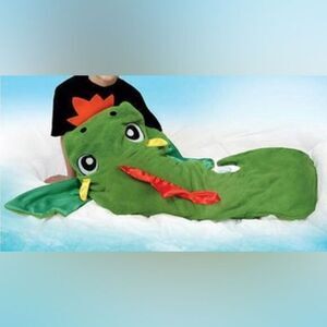 Snuggie Tails Kids Cozy Fire Breathing Green Dragon Lounge Blanket with Tail.